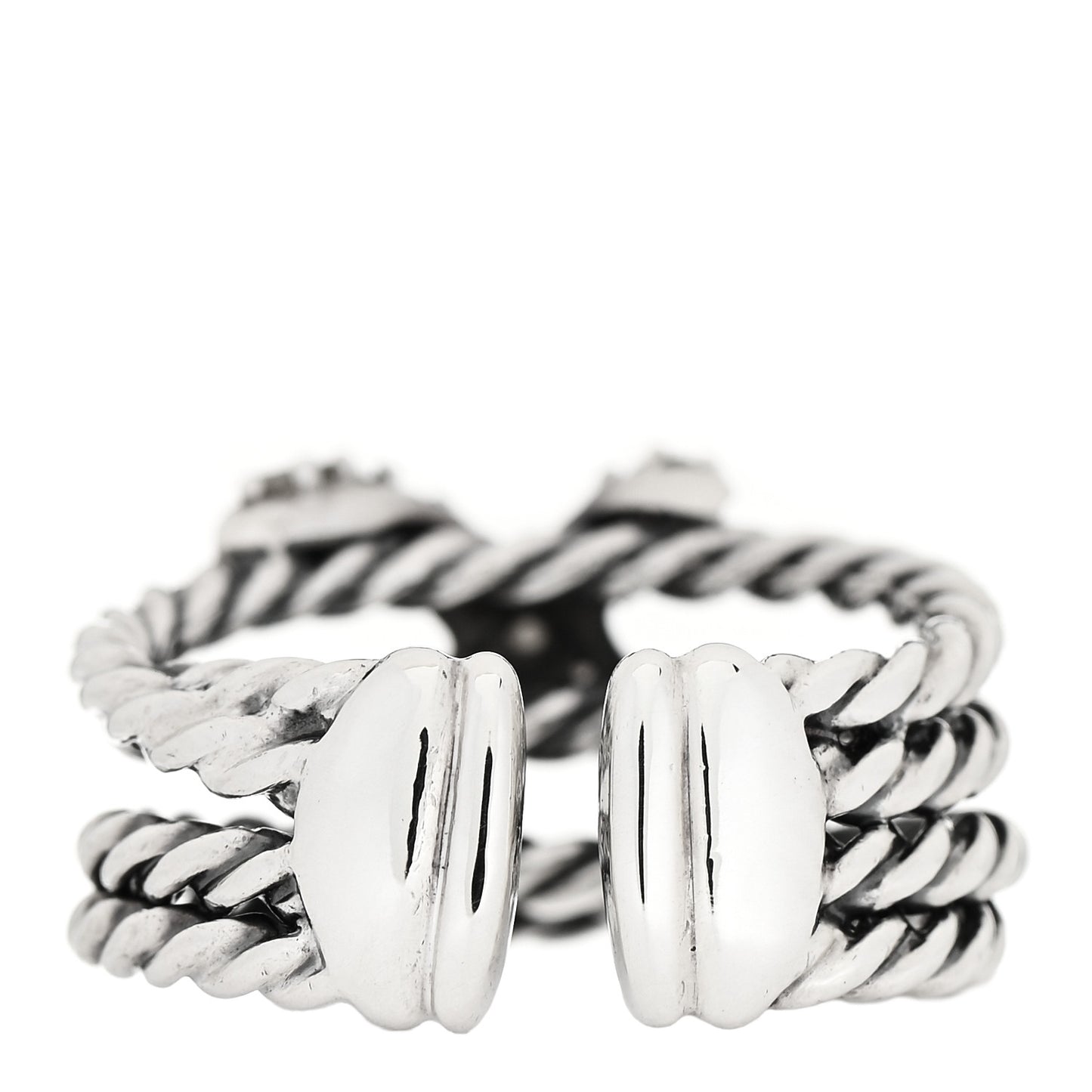 Sterling Silver Diamond 10mm X Crossover Ring 53 6.5