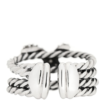 David Yurman Sterling Silver Diamond 10mm X Crossover Ring 53 6.5 3 of 5