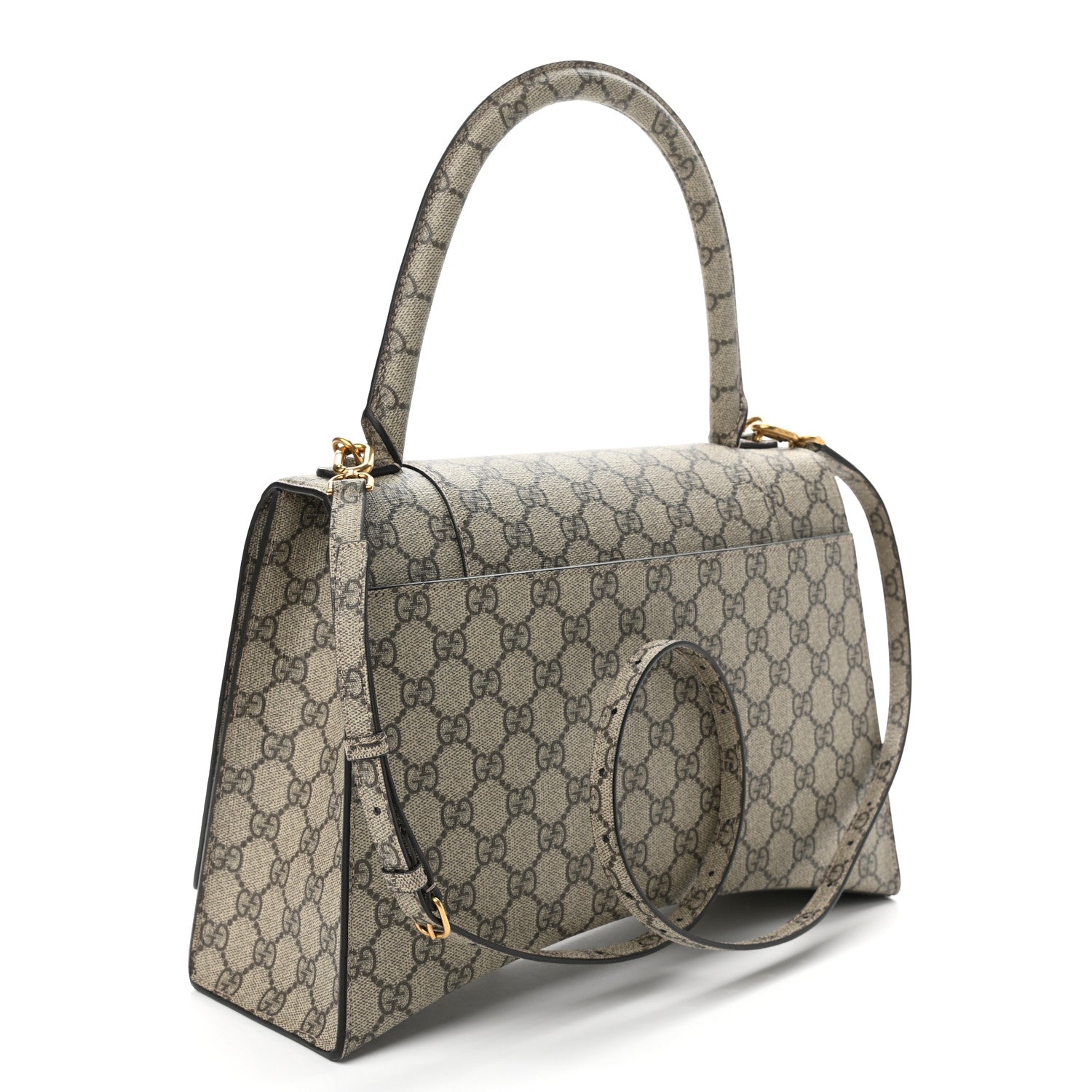 Balenciaga X GUCCI GG Supreme Monogram Medium Hourglass Top Handle Bag Beige Ebony 3 of 9
