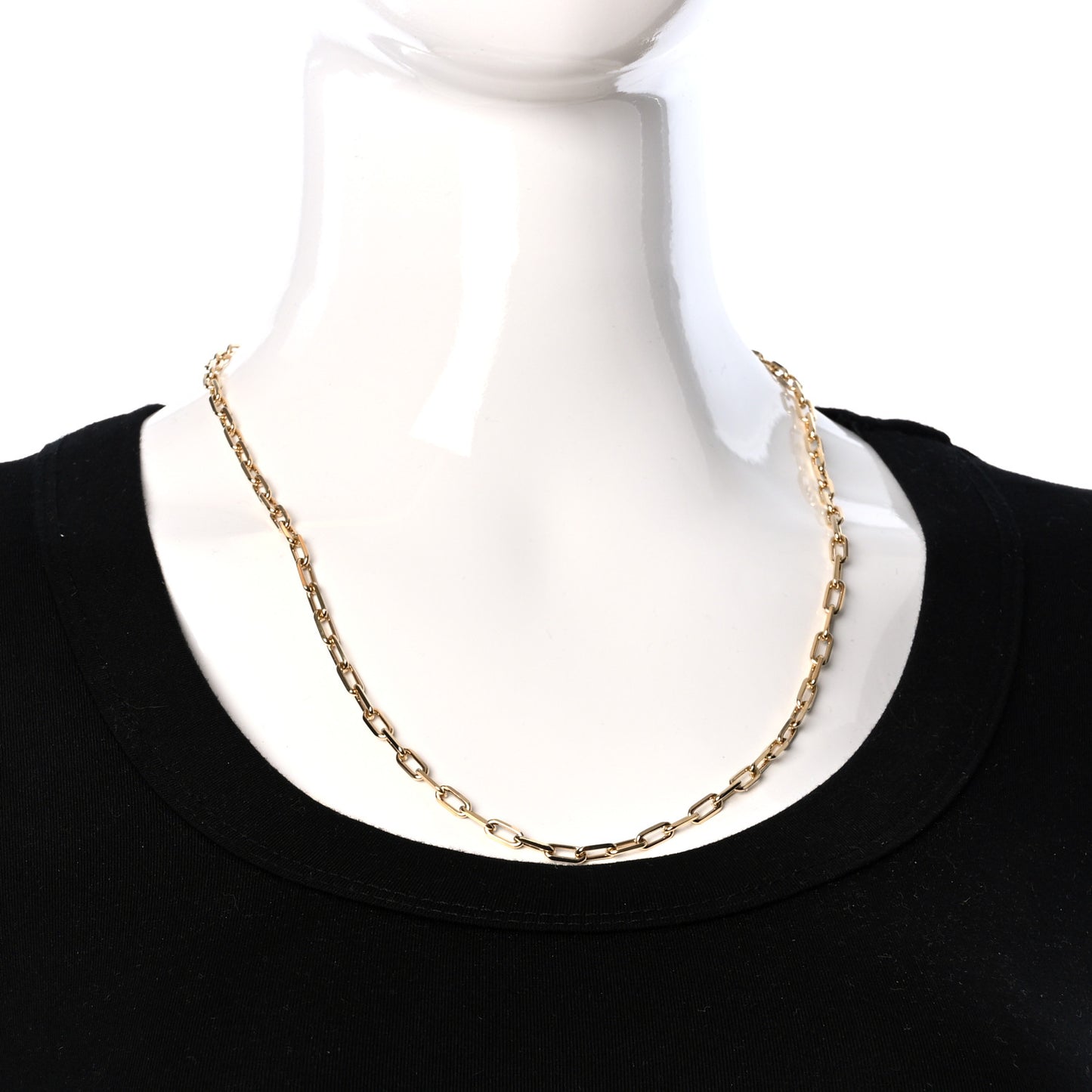 18K Yellow Gold SM Santos De Cartier Link Necklace 22"