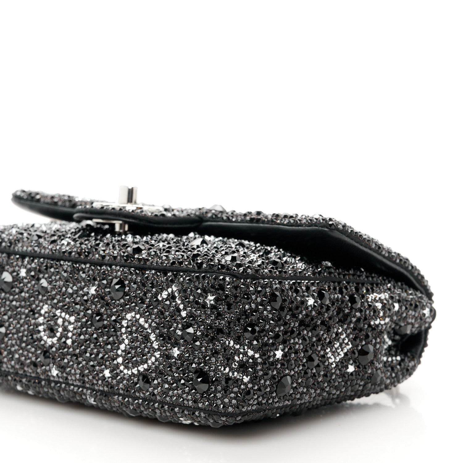 Chanel Satin Diamante Lucky Symbols Evening Flap Bag Black 11 of 12