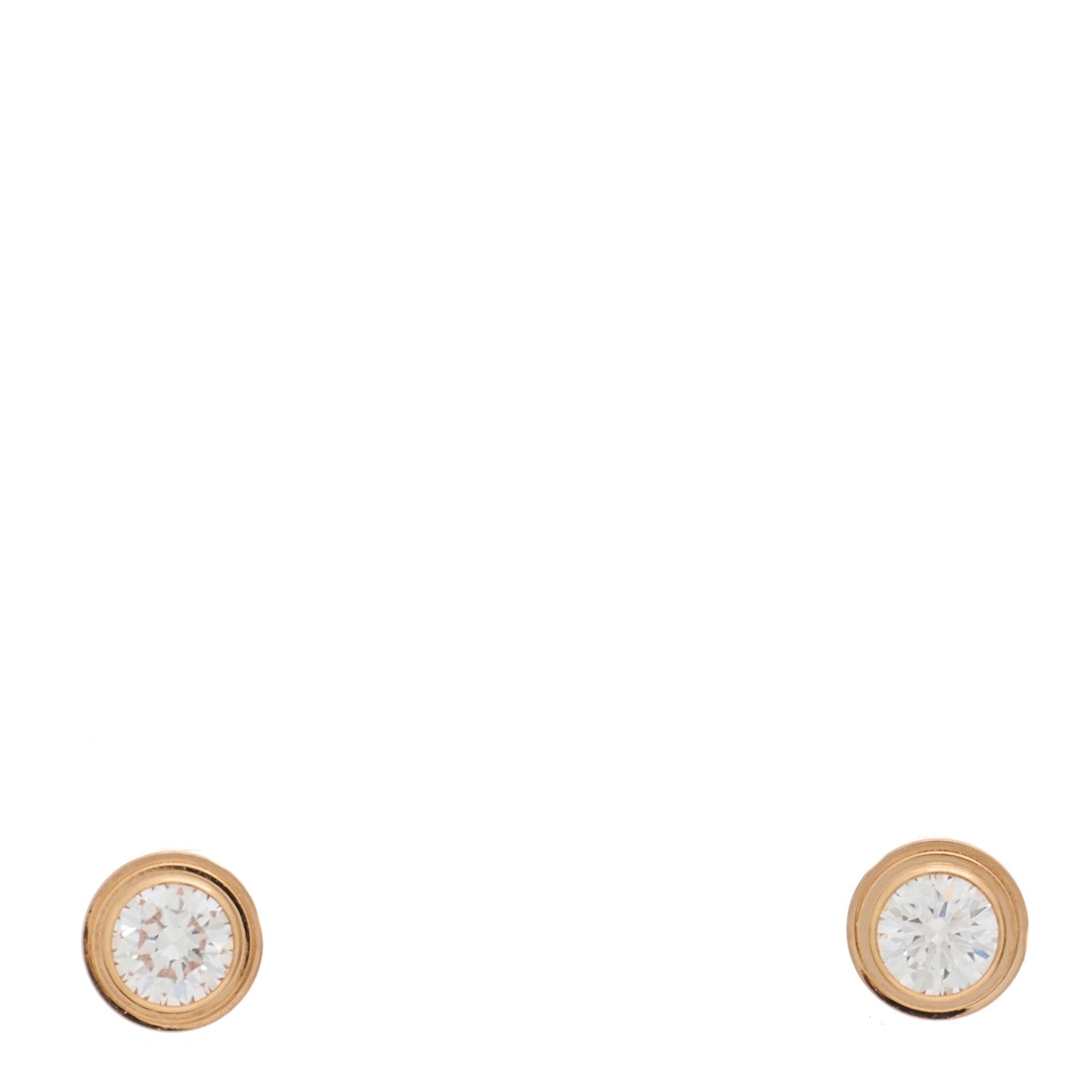 Cartier 18K Pink Gold Diamond MM D'Amour Earrings 1 of 4