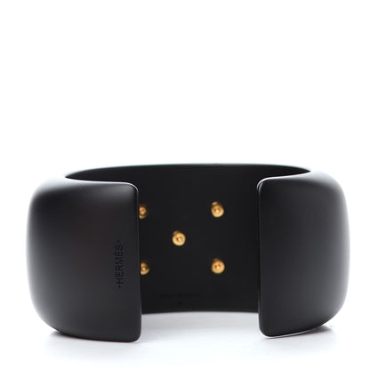 Hermes Pearwood Medor Cuff Bracelet M Black 3 of 6
