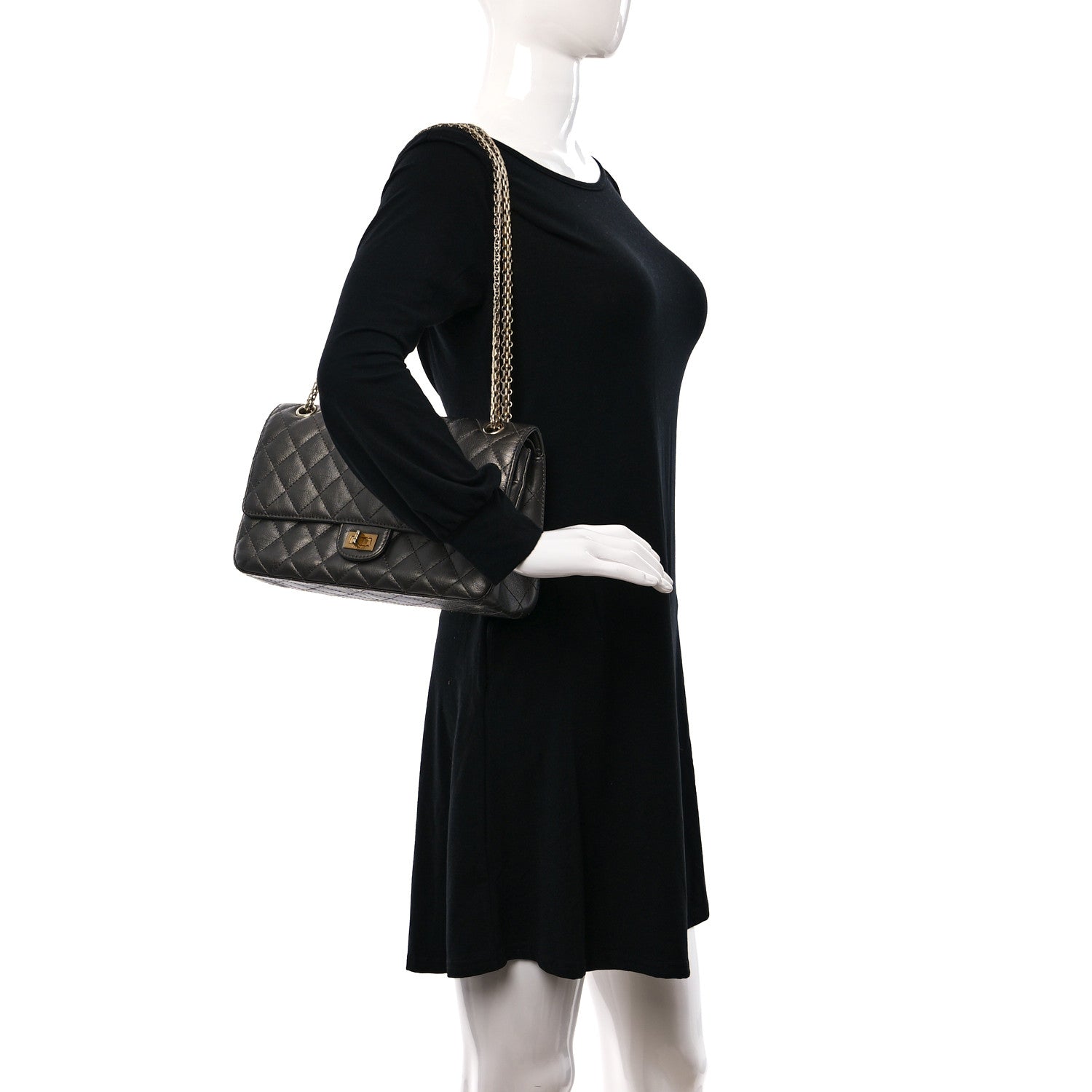 Chanel Metallic Calfskin Quilted 2.55 Reissue 226 Flap Charcoal 2 of 11