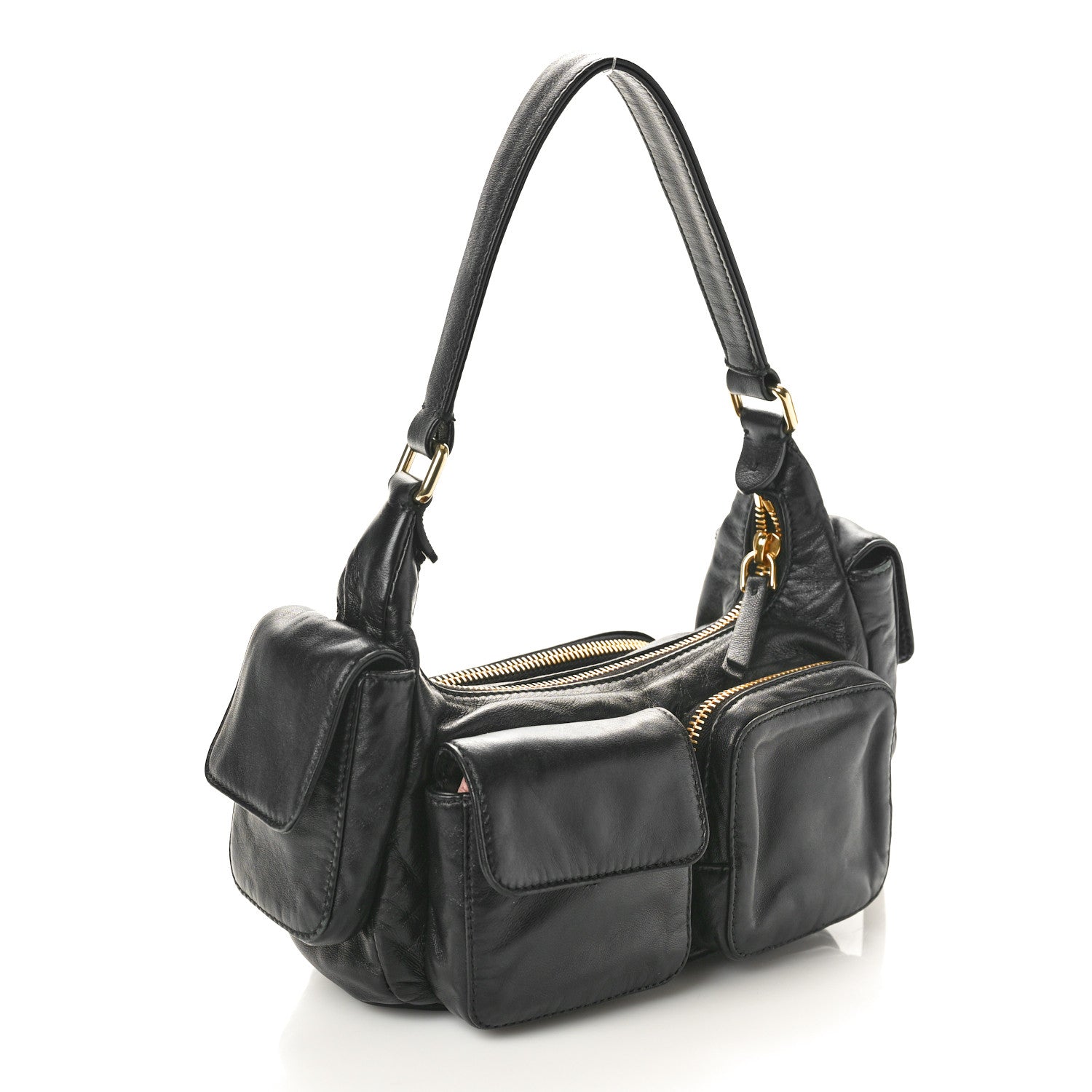 Miu Miu Nappa Multi Pocket Hobo Black 3 of 9