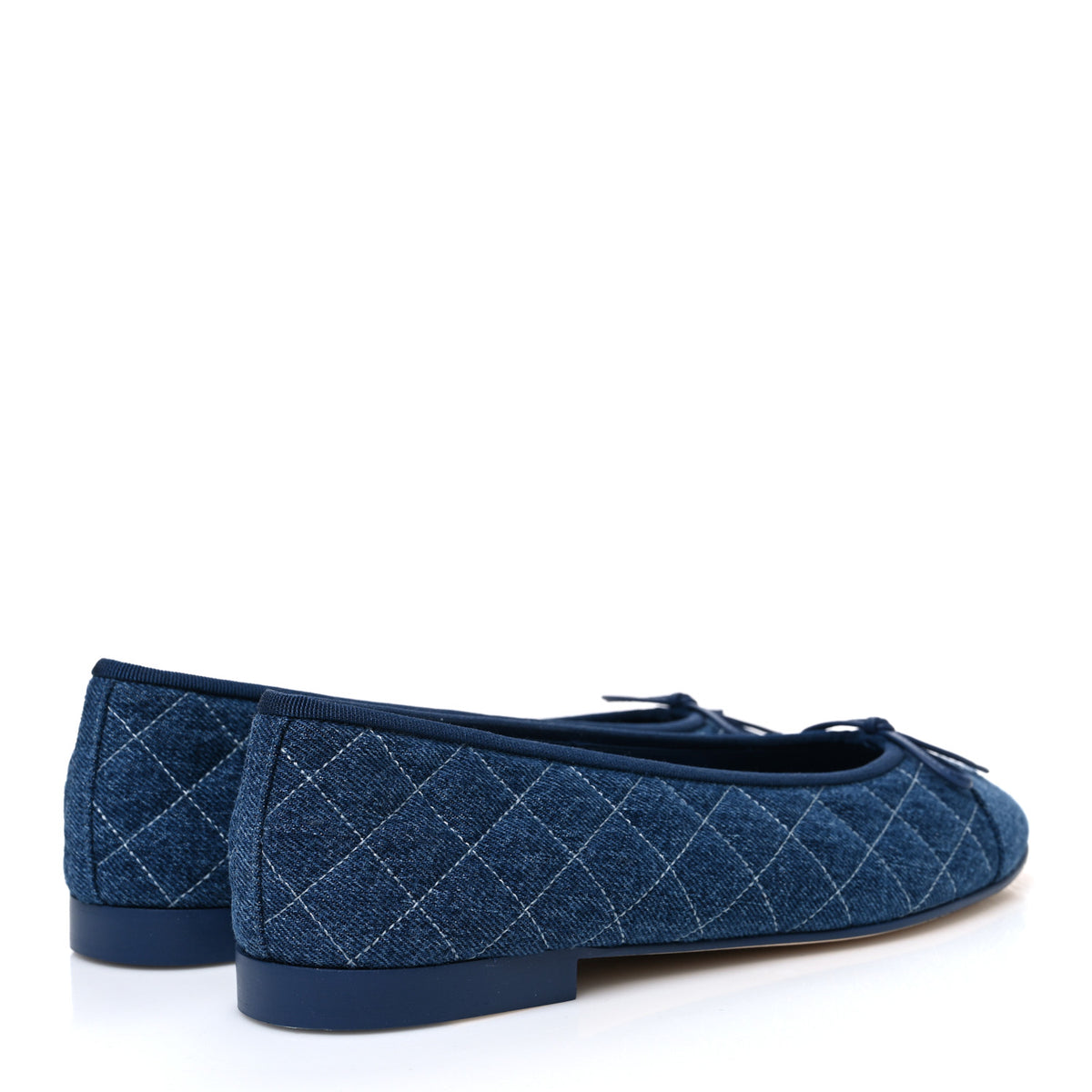 Chanel Washed Denim Quilted Cap Toe CC Ballerina Flats 41 Blue 5 of 11