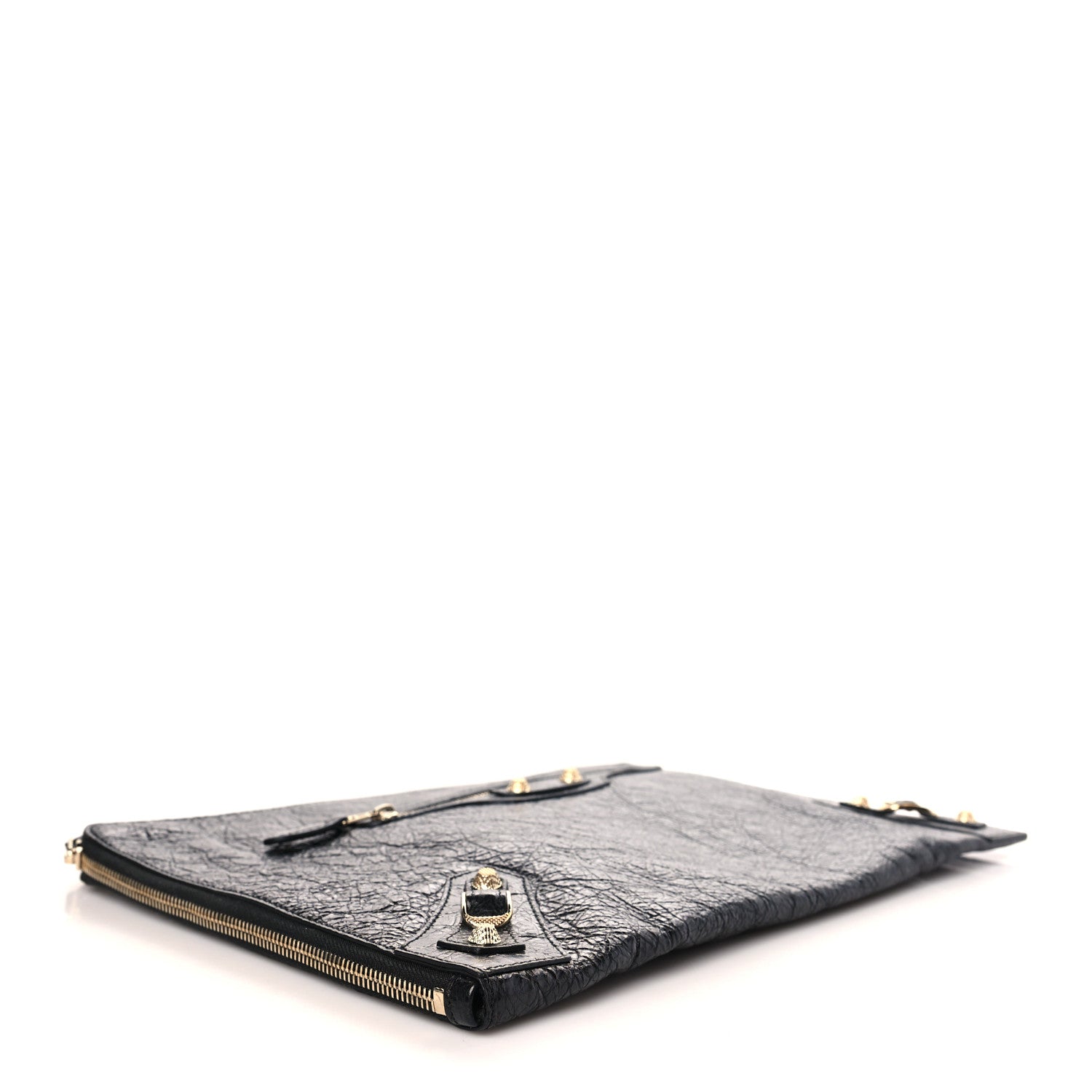 Balenciaga Agneau Giant 12 Gold Hardware Pouch Clutch Black 4 of 9