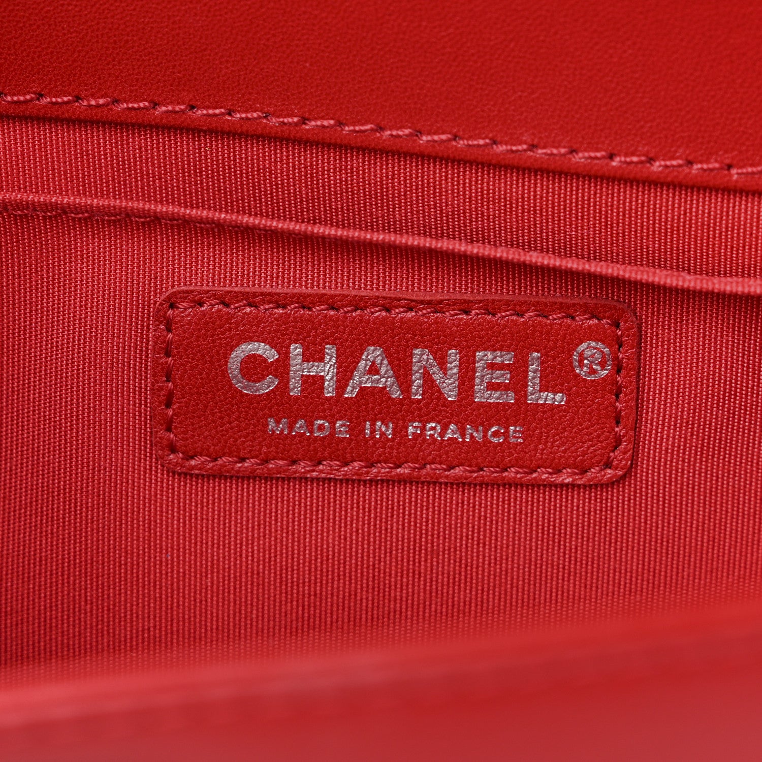 Chanel Lambskin Geometric Chevron Quilted Medium Boy Flap Red 6 of 10