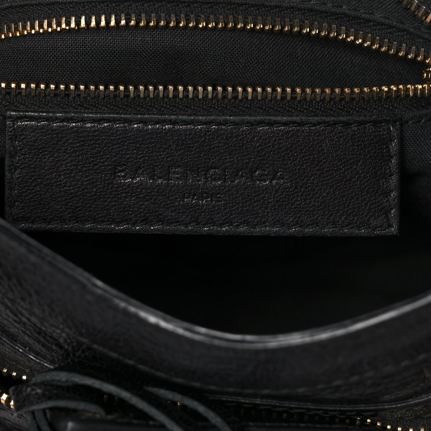 Chevre Gold Metallic Edge Hardware Mini City Black