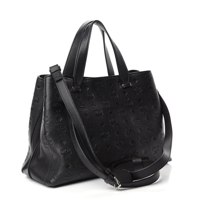 MCM Calfskin Ottomar Monogram Large Essential Tote Black 3 of 11