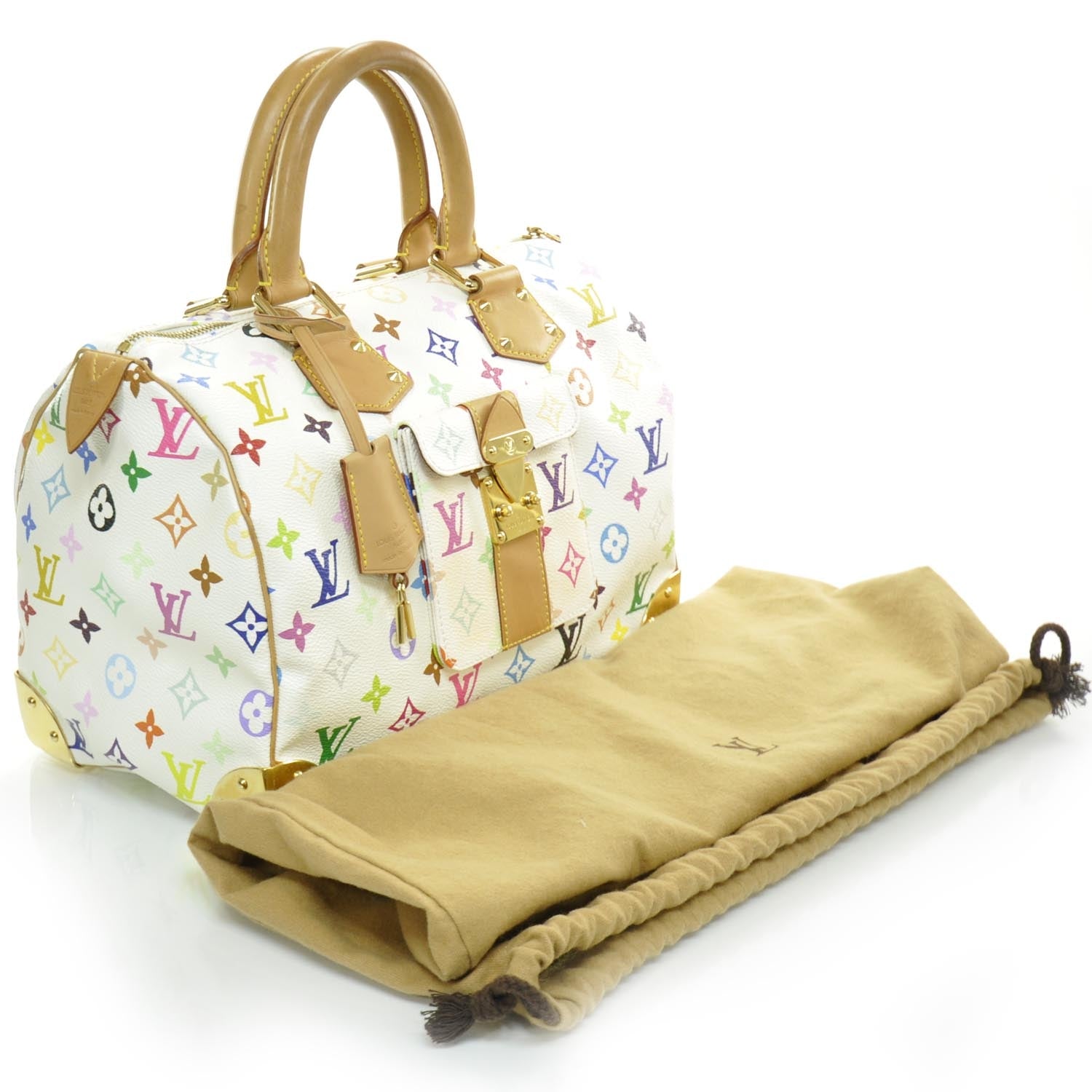 Louis Vuitton Monogram Multicolor Speedy 30 White 3 of 9