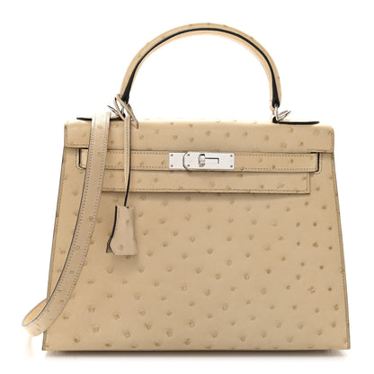 Hermes Ostrich Kelly Sellier 28 Parchemin 1 of 10
