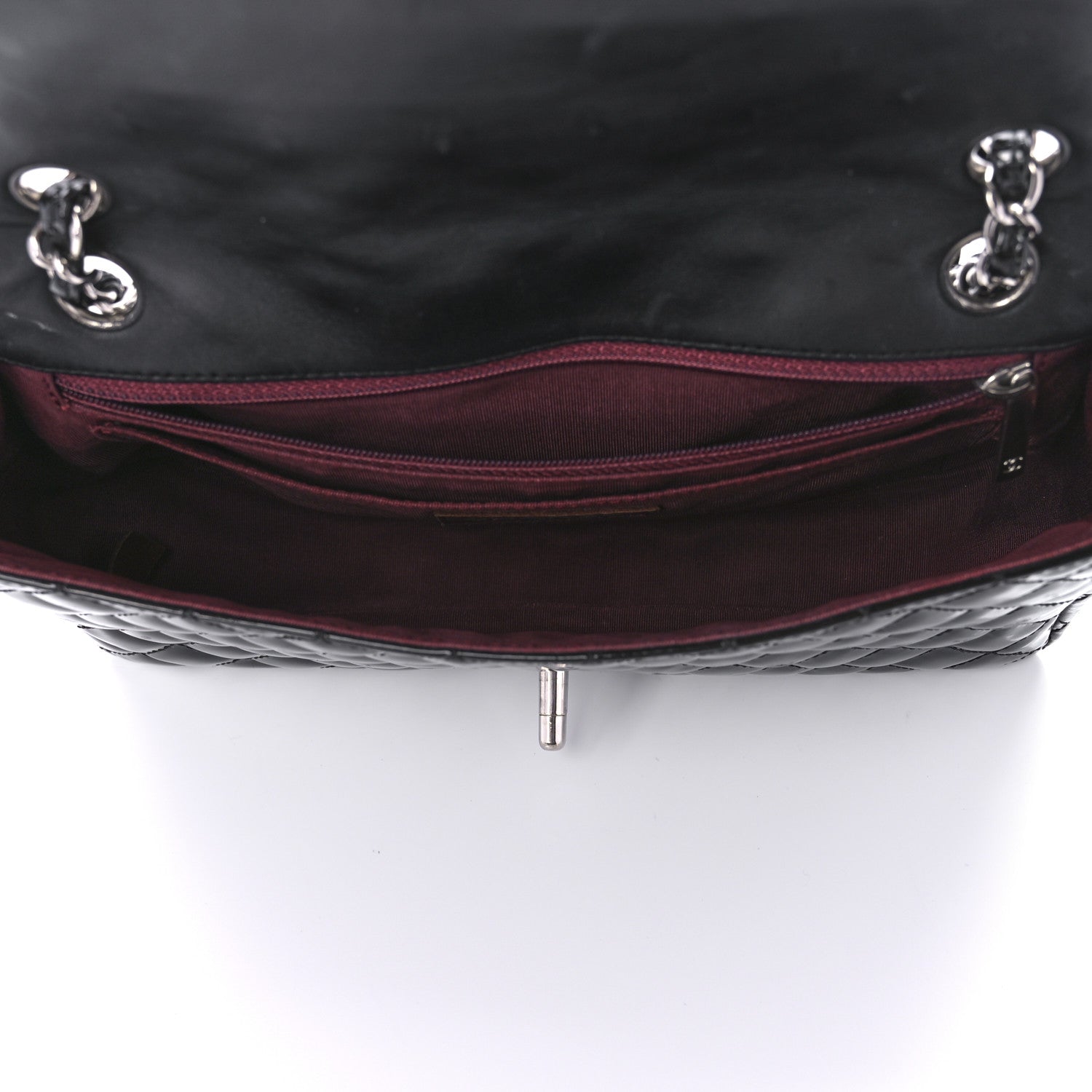 Chanel Patent Quilted Secret Label Medium Flap Black 5 of 10