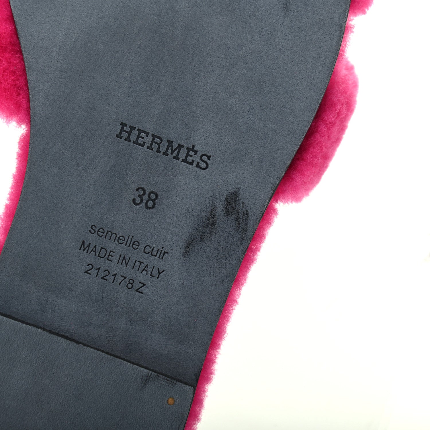 Hermes Woolskin Oran Sandals 38 Rose Fuchsia 8 of 8
