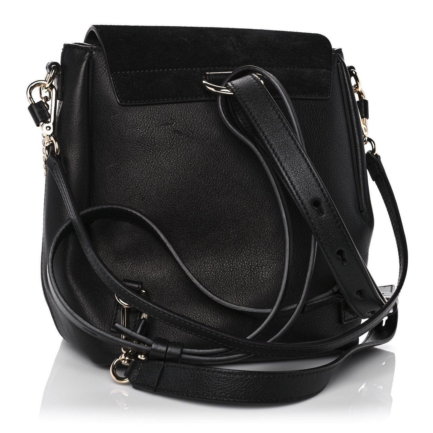 Suede Calfskin Faye Backpack Black
