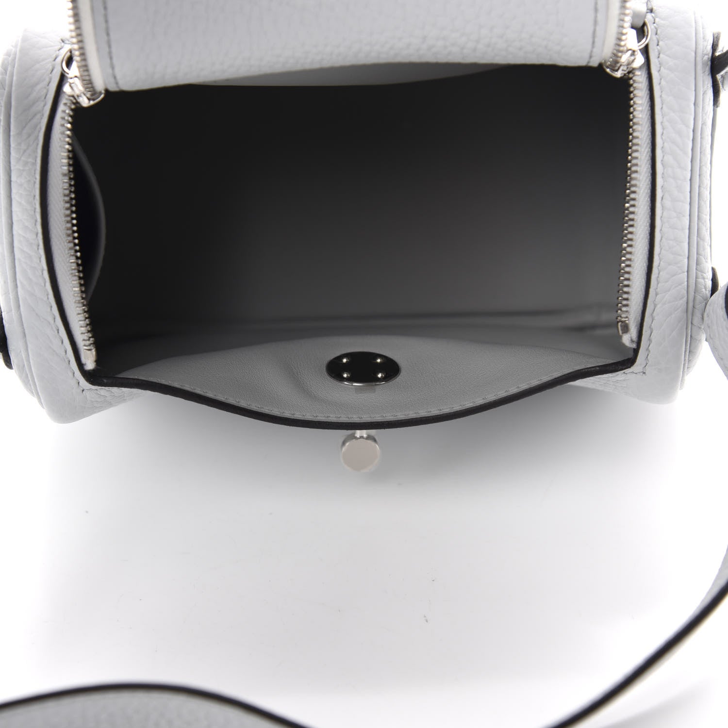 Hermes Taurillon Clemence Mini Lindy 20 Bleu Pale 5 of 11