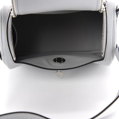 Hermes Taurillon Clemence Mini Lindy 20 Bleu Pale 5 of 11