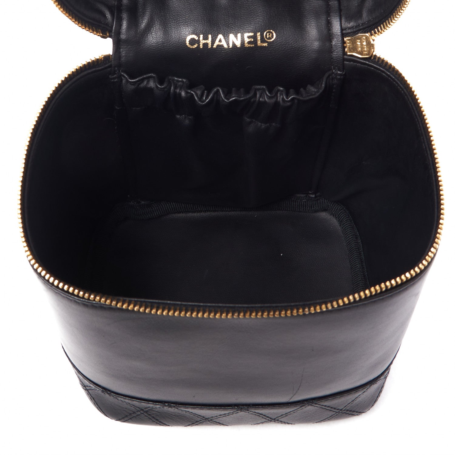 Chanel Lambskin Vanity Cosmetic Case Black 8 of 9