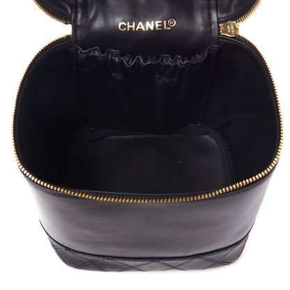 Chanel Lambskin Vanity Cosmetic Case Black 8 of 9