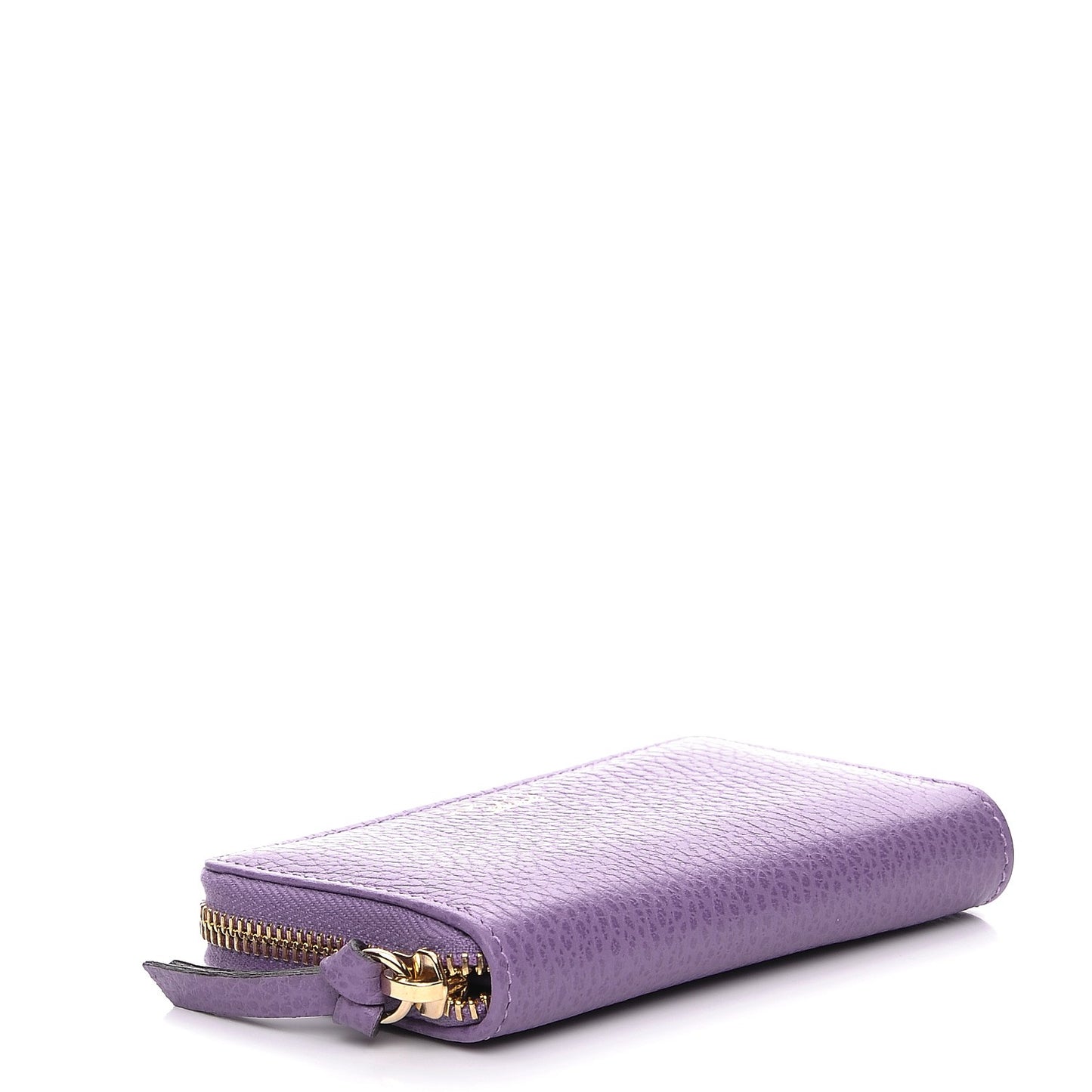 Dollar Calfskin Swing Zip Around Card Case Lavender