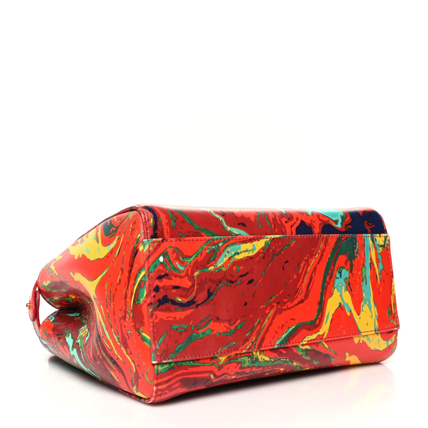 Fendi Nappa Marble Mini Peekaboo Iconic Satchel Rosso Multicolor 4 of 12