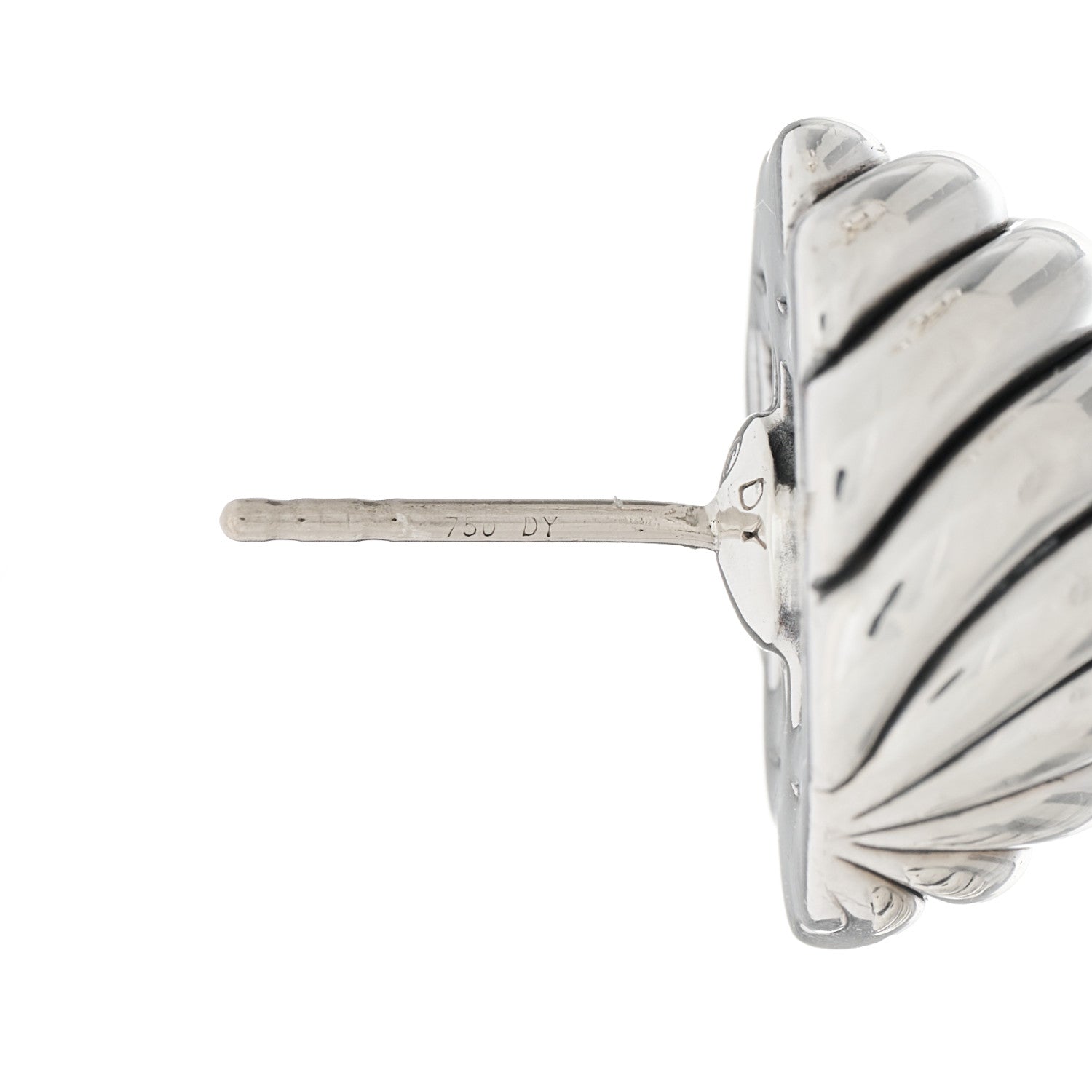 David Yurman Sterling Silver 17mm Sculpted Cable Stud Earrings 3 of 4