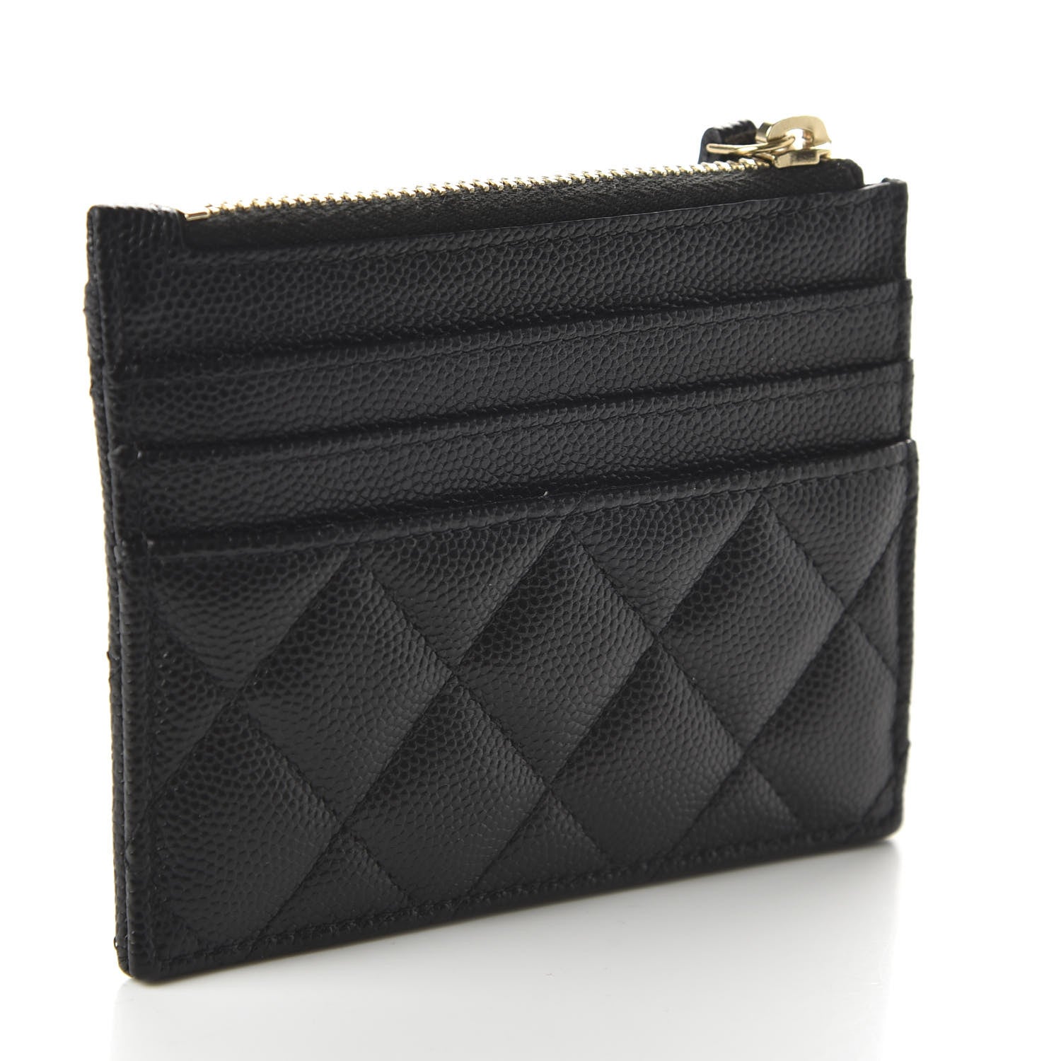Chanel Caviar Quilted CC Zip Card Holder Black 3 of 11