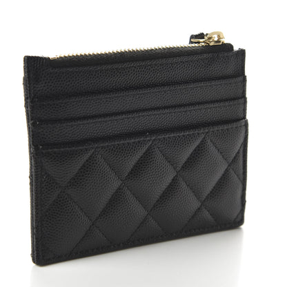 Chanel Caviar Quilted CC Zip Card Holder Black 3 of 11