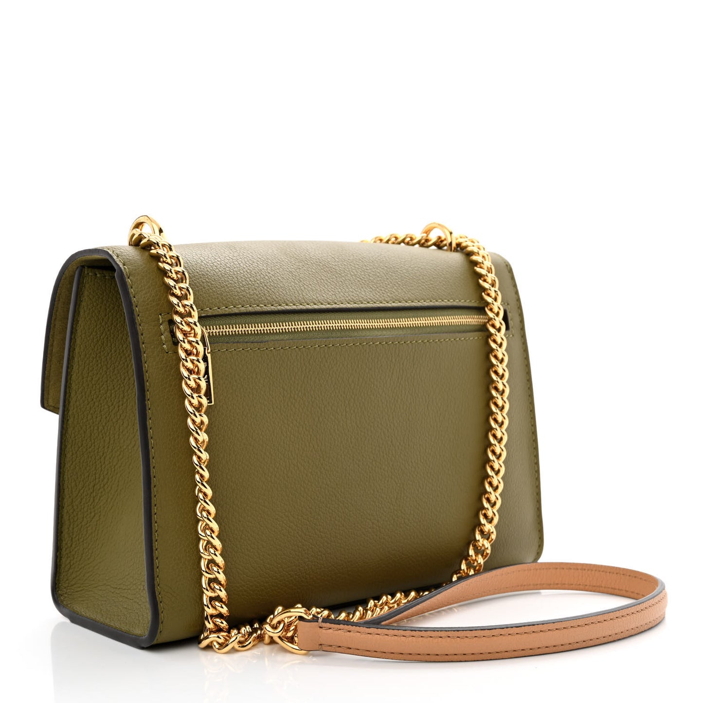 Soft Calfskin Mylockme Chain Bag BB Smokey Brown Green