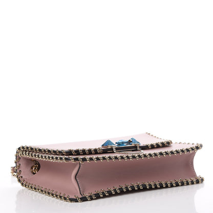 Valentino Garavani Vitello Groumette Small Rockstud Demilune Shoulder Bag Lipstick 4 of 7