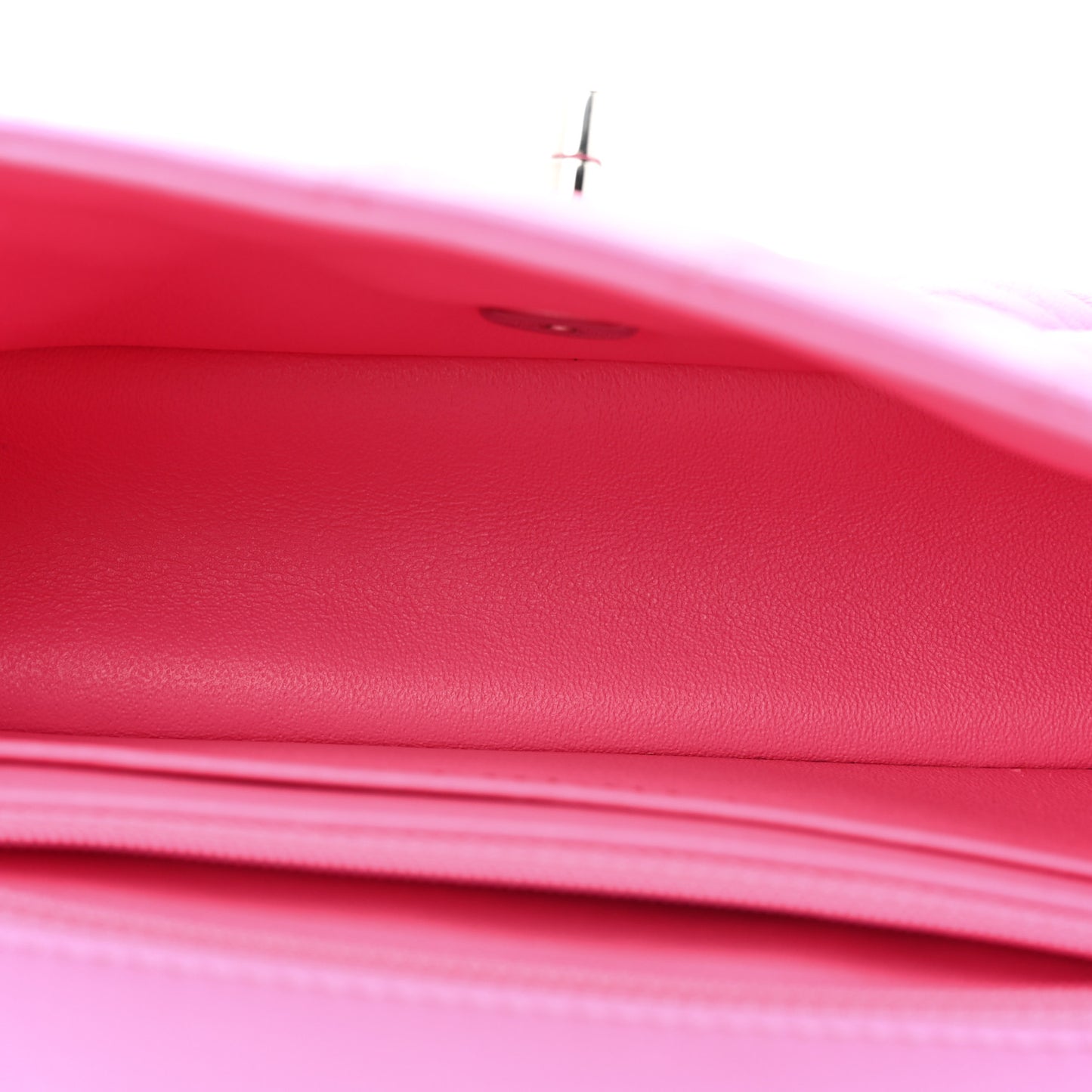 Lambskin Quilted Mini Rectangular Flap Neon Pink