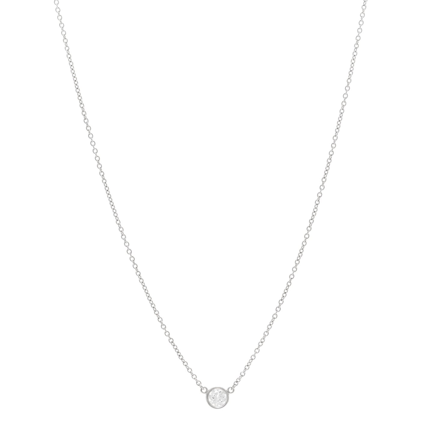 Platinum Diamond .22ct Elsa Peretti Diamonds By The Yard Pendant Necklace