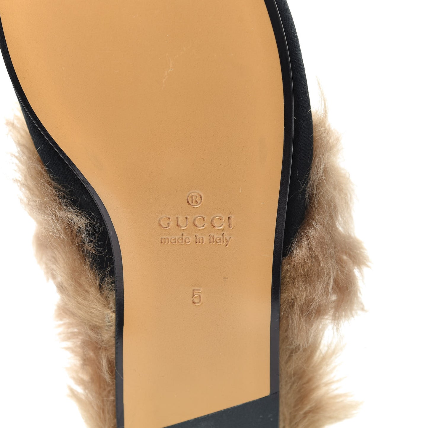 Velvet Fur Mens Princetown Slippers 5 Black