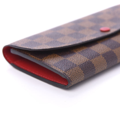 Louis Vuitton Damier Ebene Emilie Wallet Red 6 of 11