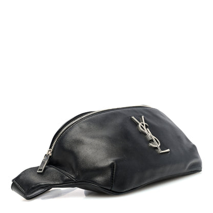 Saint Laurent Lambskin Monogram Belt Bag Black 4 of 9