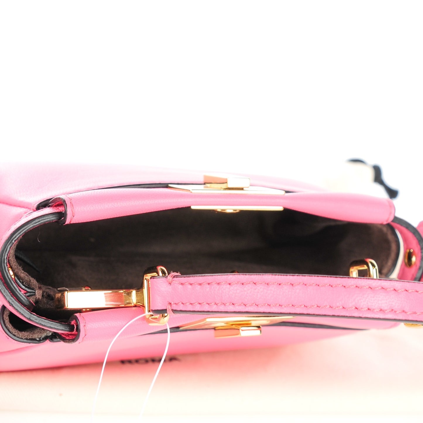 Shiny Nappa Micro Peekaboo Iconic Satchel Rosa Fluo