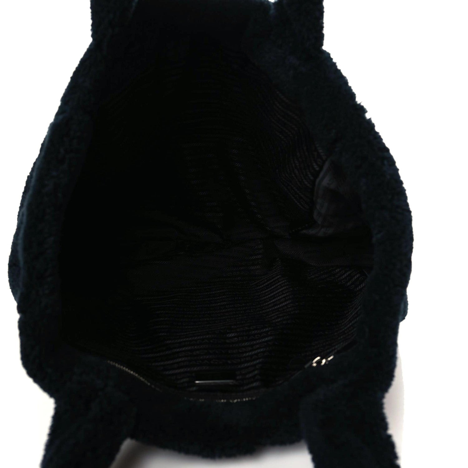 Prada Terry Cloth Tote Bag Black White 5 of 10