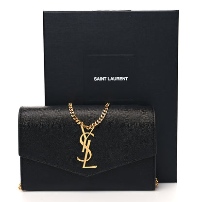 Saint Laurent Grain de Poudre Uptown Chain Wallet Black 12 of 12