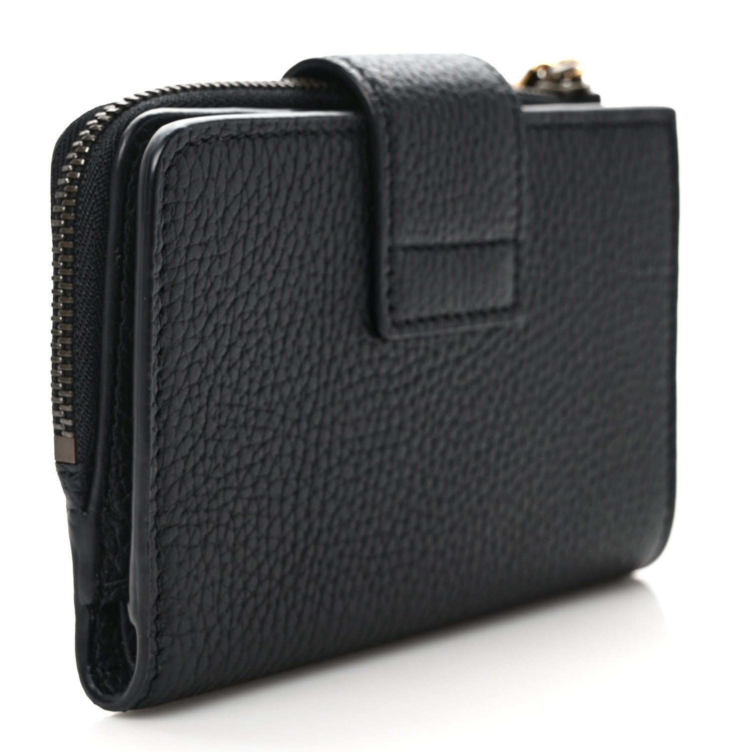 Gucci Dollar Calfskin Bamboo Double G Wallet Black 3 of 6