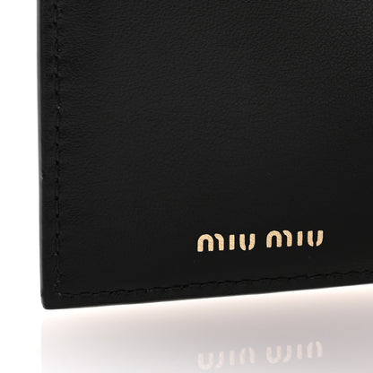 Miu Miu Soft Calf Fiocco Bow Wallet Black Petalo 6 of 8