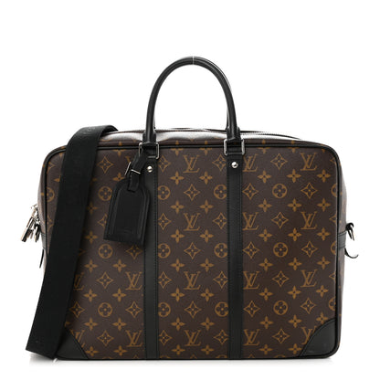 Louis Vuitton Monogram Macassar Porte Documents Voyage Soft Briefcase 1 of 10