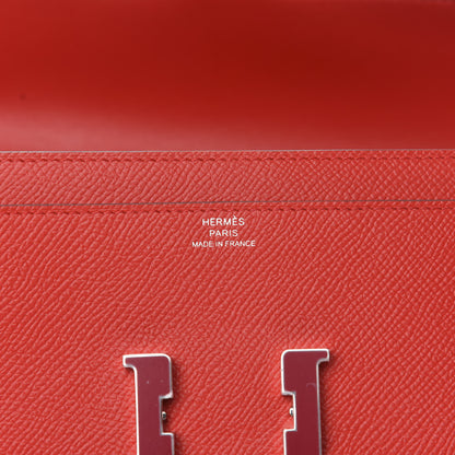 Hermes Epsom Enamel Constance Wallet To Go Rouge de Coeur Rubis 6 of 7