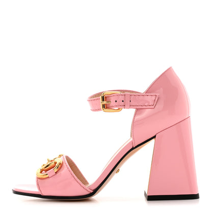 Gucci Vernice Crystal Horsebit Cross Strap 95mm Sandals 36 Wild Rose 1 of 13