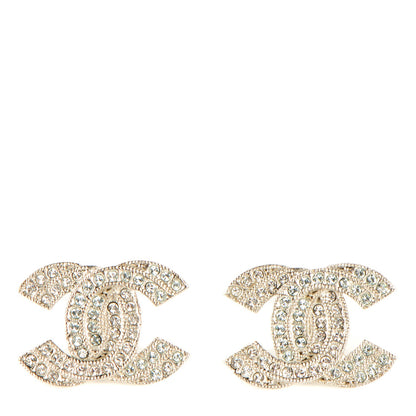 Chanel Crystal Double CC Earrings Silver 1 of 4