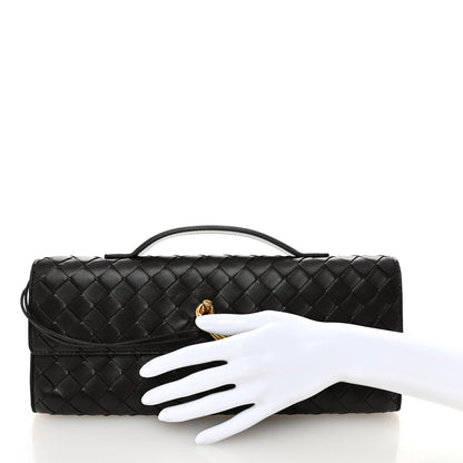 Bottega Veneta Nappa Intrecciato Long Andiamo Top Handle Clutch Fondant 2 of 10