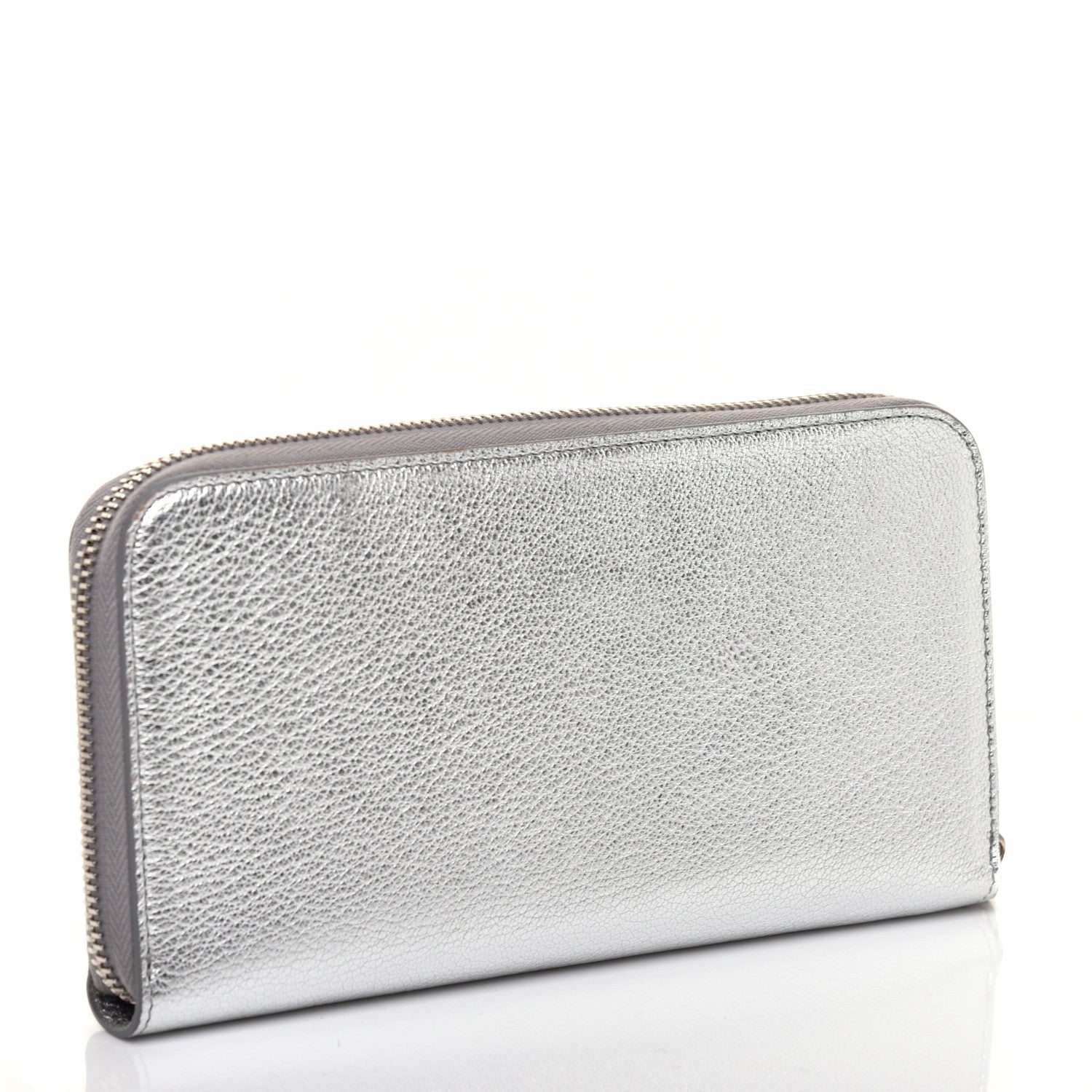 Givenchy Metallic Sugar Goatskin Pandora Zip Around Wallet Silver 3 of 10