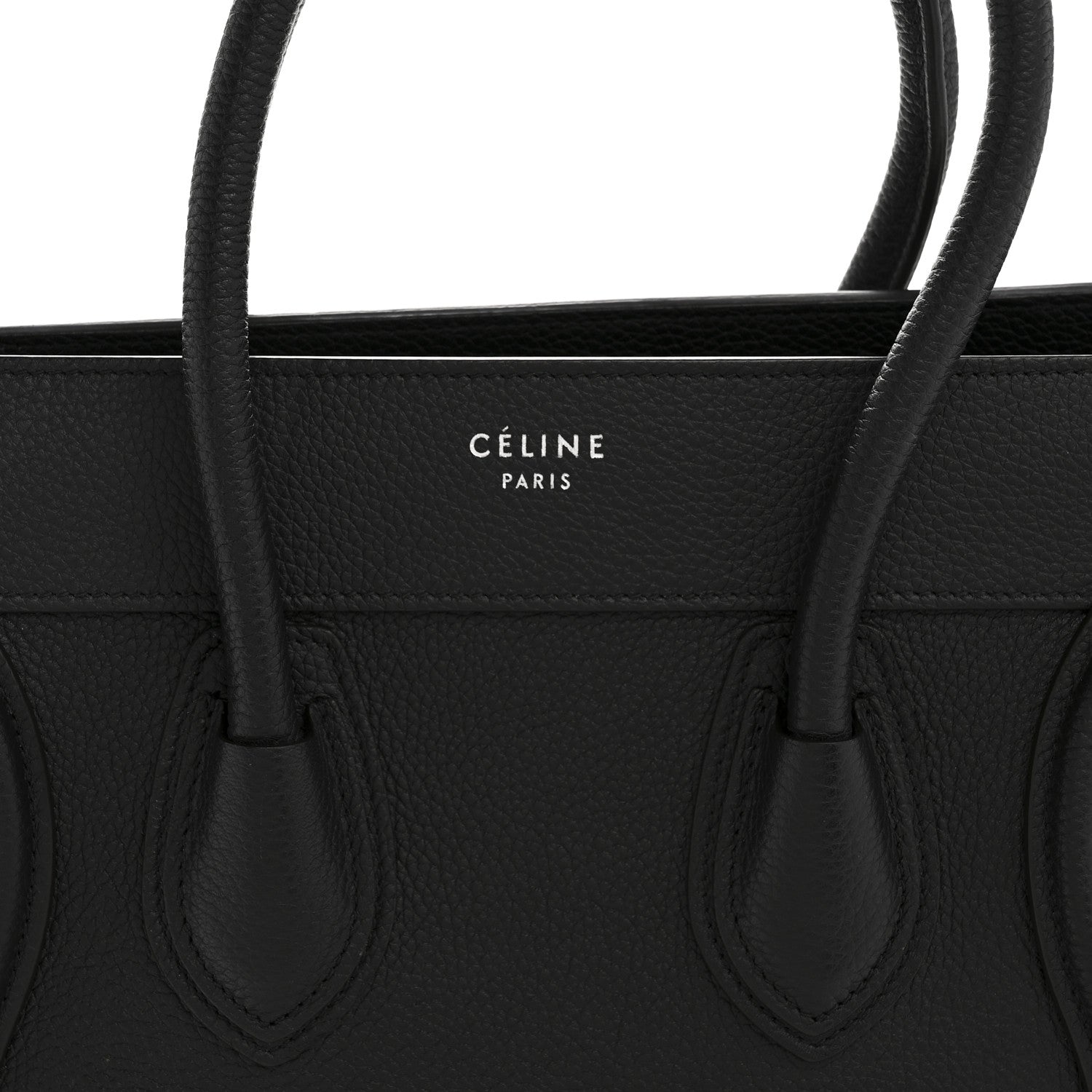 Celine Drummed Calfskin Micro Luggage Black 8 of 14