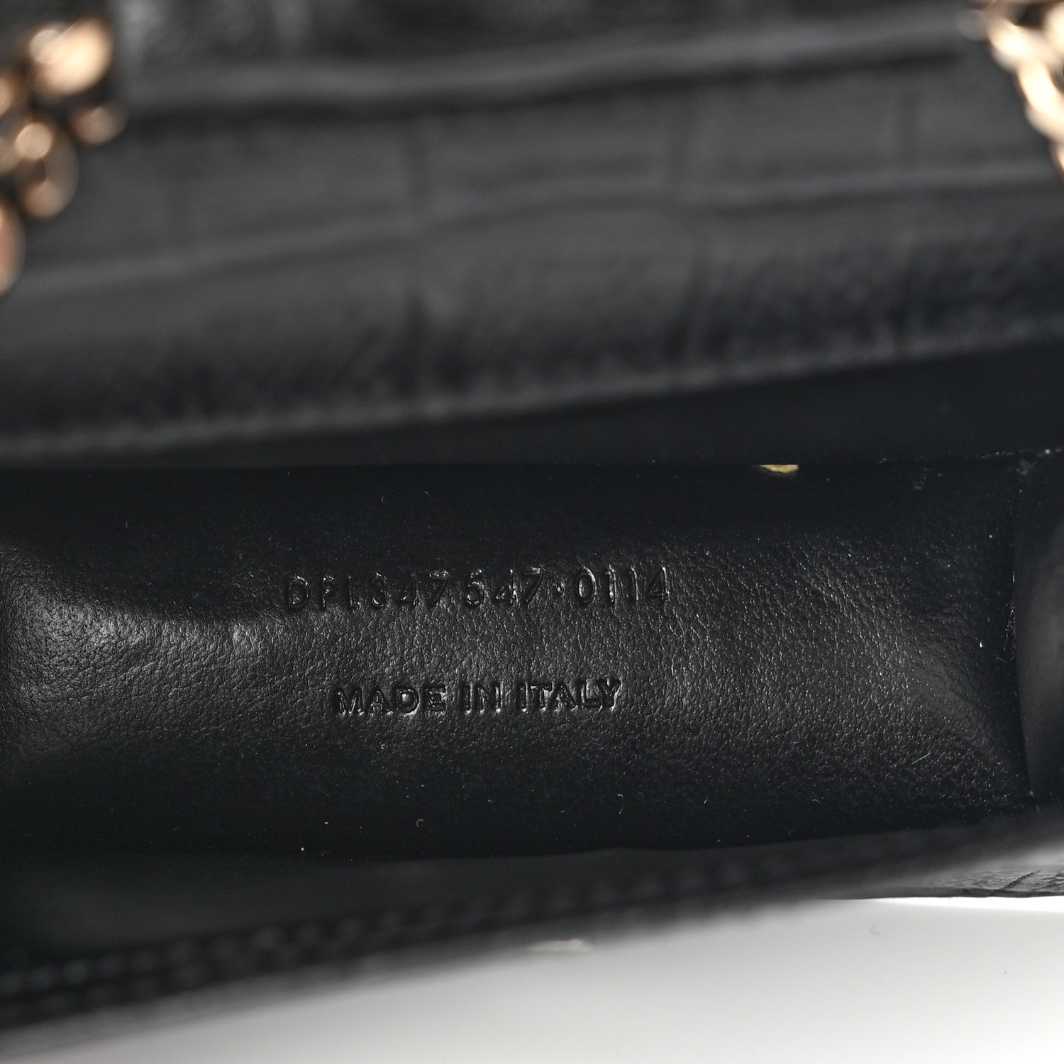 Saint Laurent Calfskin Crocodile Embossed Monogram Candy Crossbody Black 4 of 5