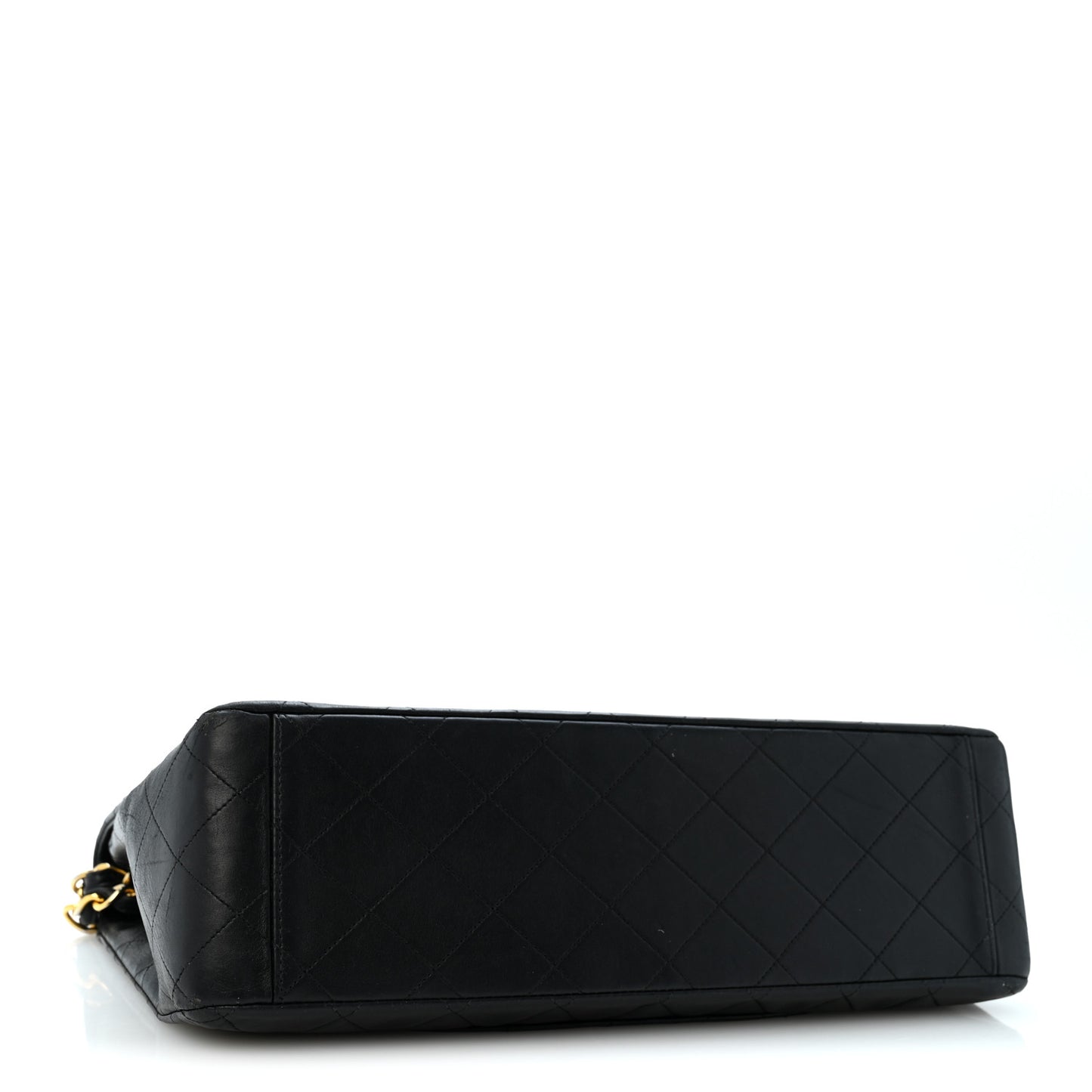 Lambskin Quilted XL Jumbo Single Flap Black