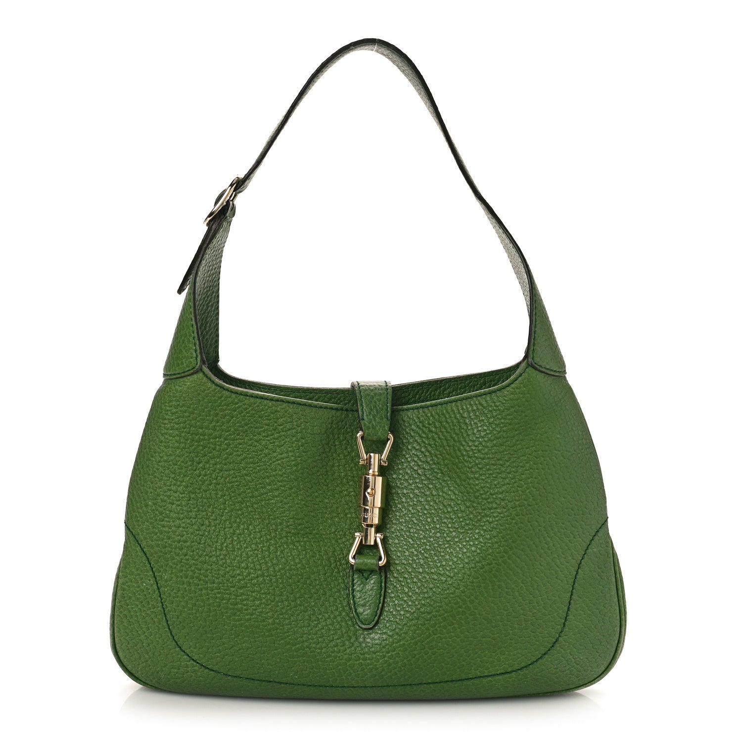 Gucci Soft Grained Calfskin Jackie O Hobo Green 1 of 13